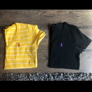 Polo Ralph Lauren V Neck Shirts. Lot of 2